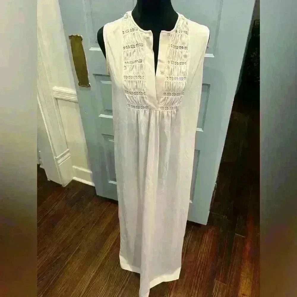 Vintage Goddard Artemis Nightgown In Rose Pink Lace/button Front Sz Small